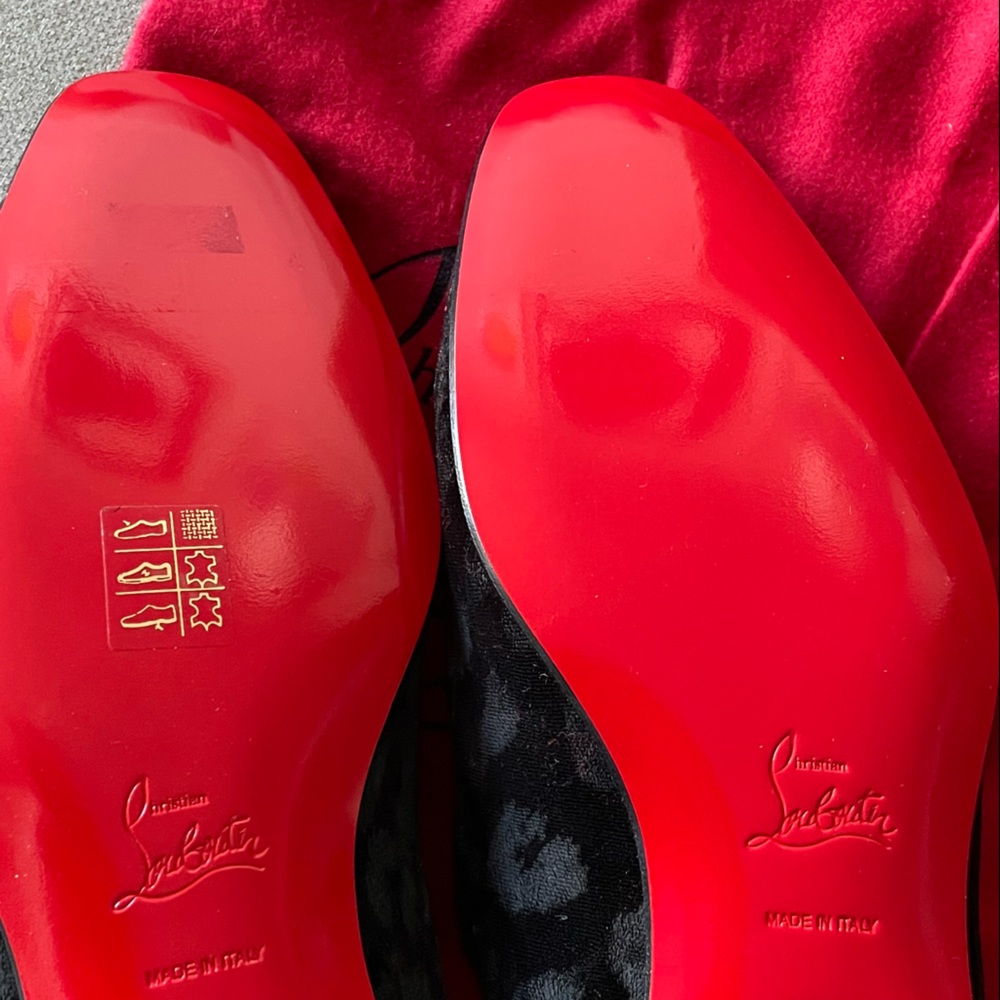 NWT⭐️CHRISTIAN LOUBOUTIN⭐️Velvet Jacquard Colonnaki Leopard Flat Loafers - Picture 5 of 7
